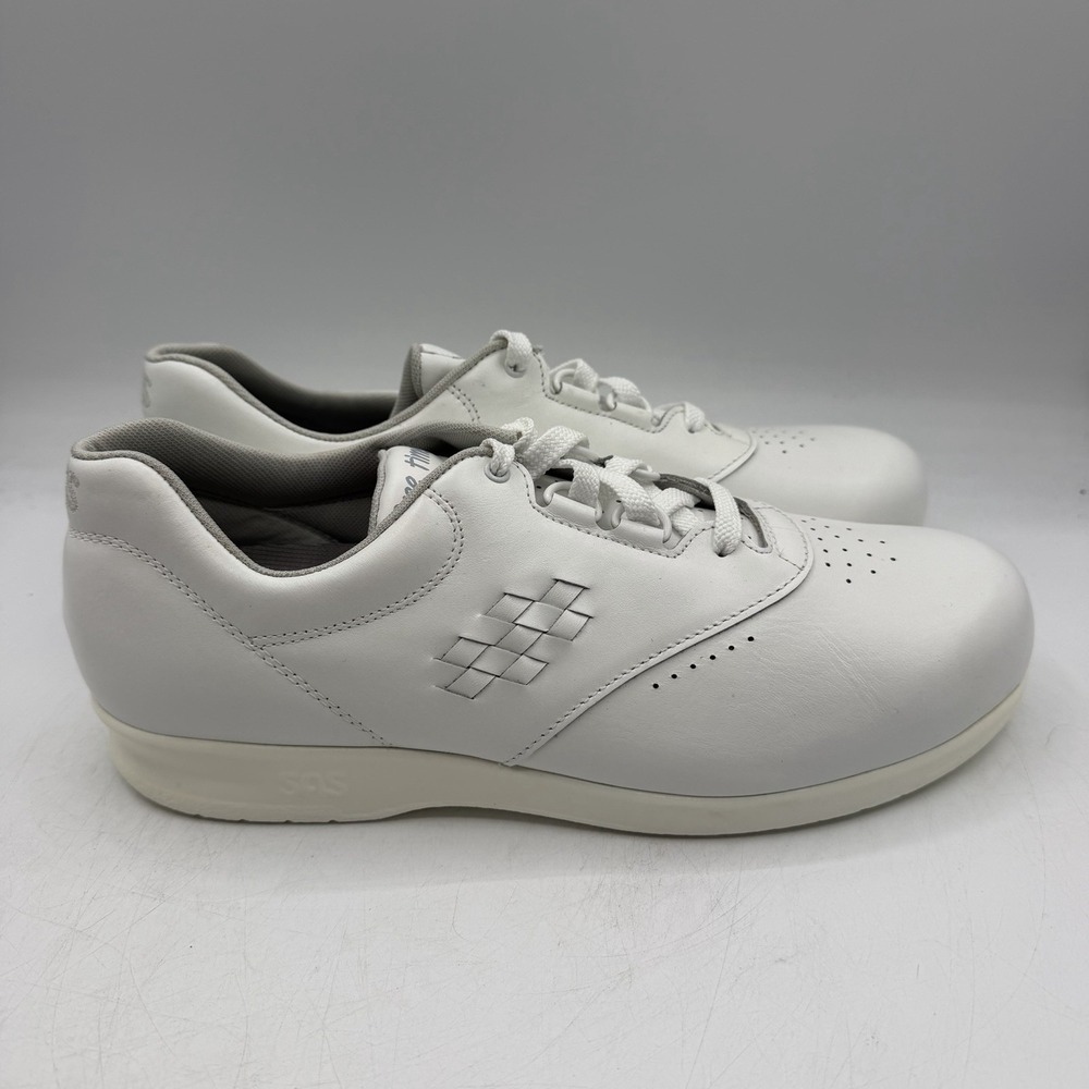 SAS Free Time Shoes Womens 10.5 M White Leather Walking Comfort Tripad Lace Up